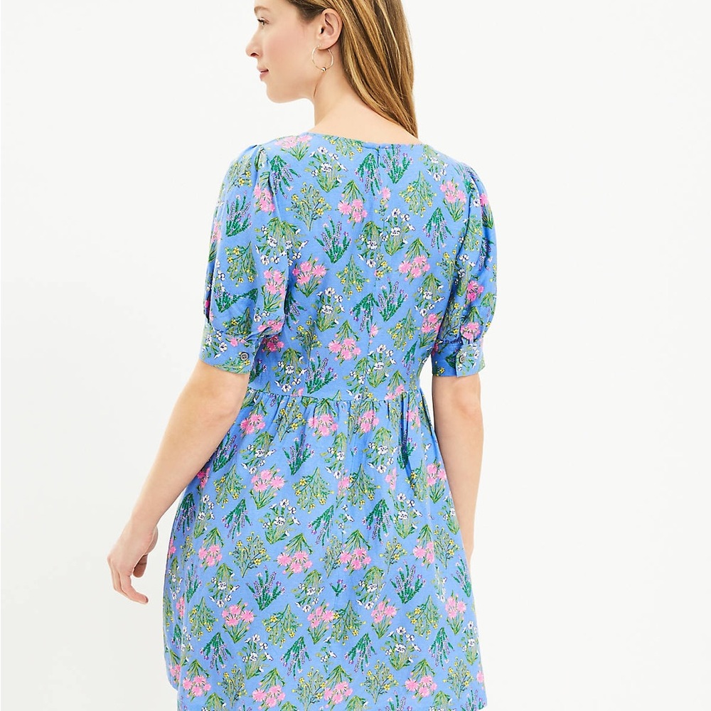 LOFT Blue Floral Mini Dress